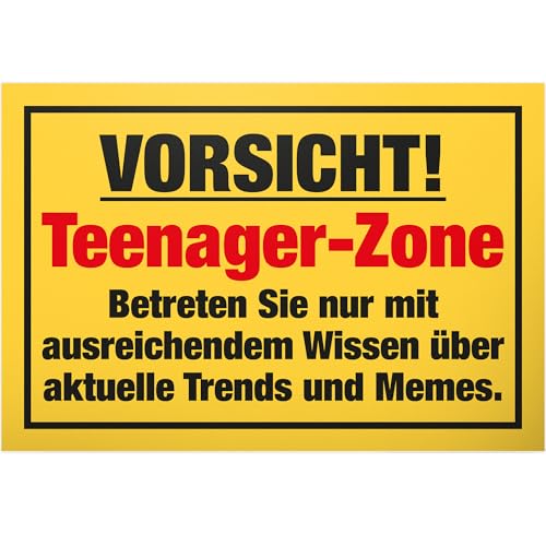 DankeDir! Teenager Zone - Schild 30 x 20 cm - Geschenkidee Jungen & Mädchen Jugendzimmer Türschild Spruch Zimmer - Dekoration Geburtstag Geschenk Idee Zimmer Deko Tür Deko Jugendliche