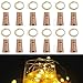 Lot de 12 LED Bouteille Guirlande Liège Lampes, RcStarry 2M 20 LED Lampes de Bouteille,Argenté Fil Guirlandes Lumineuses pour DIY Décorer Fête, Barbecue, Jardin, Chambre, Noël, Halloween (Blanc Chaud)