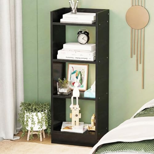 Image of Lukzer 3 Layer Engineered Wood Multipurpose Rack Bookshelf Storage Organizer Stand (MR-010 /Black /80x33x22cm) - Modern Black Cabinet Storage for Home Organization