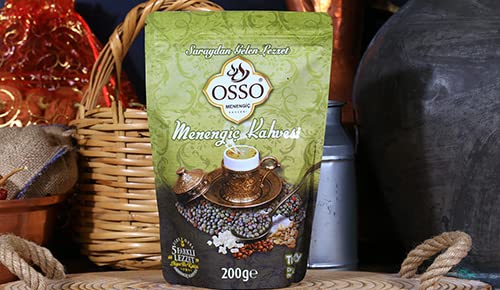 Turkish Coffee Menengiç,Menengiç Kahvesi,Menengic Coffee(pistachio coffee) Çitlembik, Çedene, Çitemik, Çıtlık,By Osso 200 Gr 7 oz قهوة تركية ، قهوة ميننجيك ، قهوة عثمانية