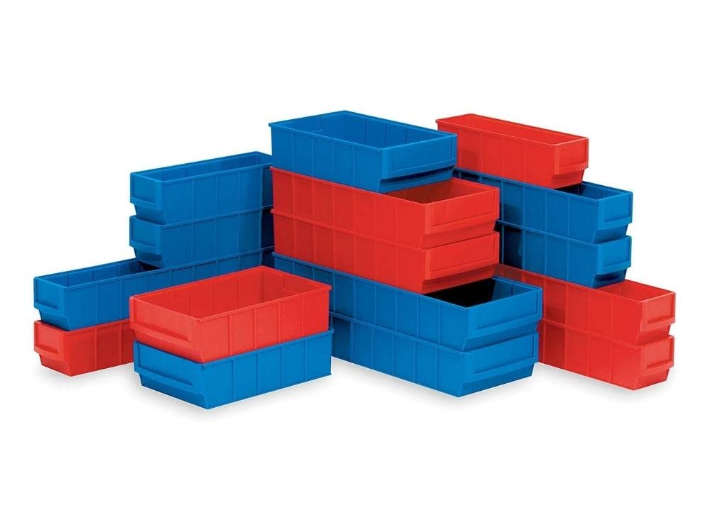 SuperSparSet 48x Leitfähige Industriebox 300 S | HxBxT 8,1x9,1x30cm | 1,6 Liter | ESD, Sichtlagerkasten, Sortimentskasten, Sortimentsbox, Kleinteilebox