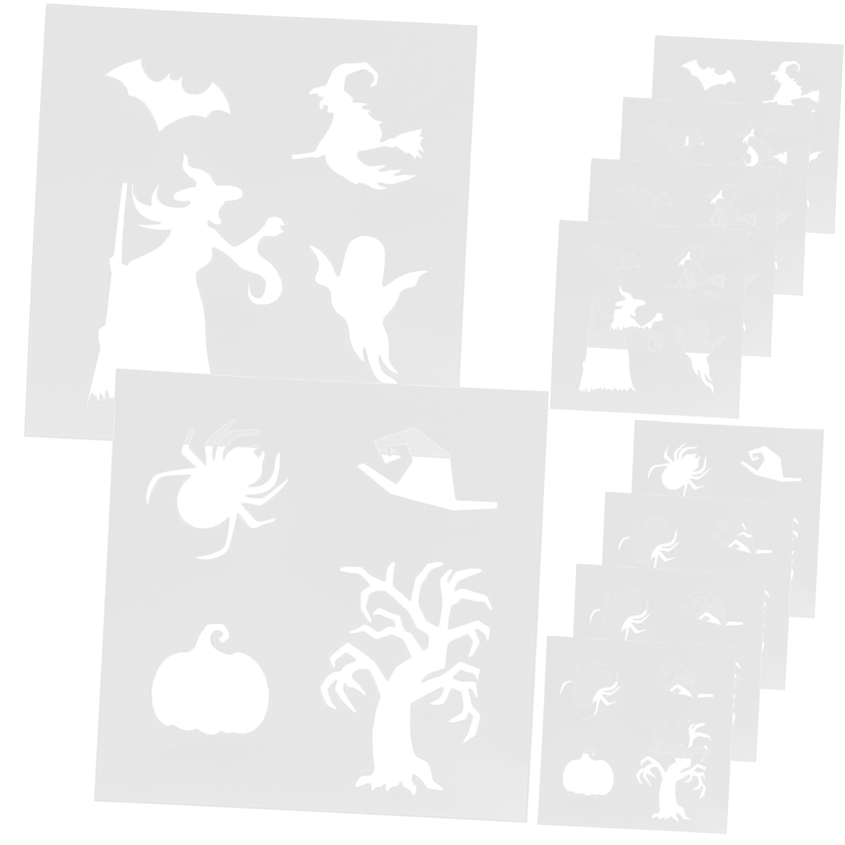 SHINEOFI 3 Set Di Pittura Della Strega Accessori Per Dipingere Accessori Per Verniciatura Riflessivo Cose Stencil Per Disegnare Il Festival Stencil Di Halloween 10 Fogli*3