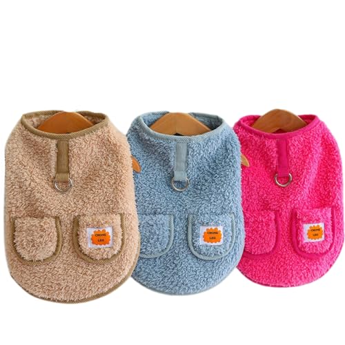 JPETTOペット服 秋冬用 犬服 コート ジャケット 背中開き Dカン付き ドッグウェア もこもこ 犬服 フリース パーカー 柔らかい 猫服 可愛い 防寒 保温 小型犬 中型犬 防寒着2481471 ブルーS