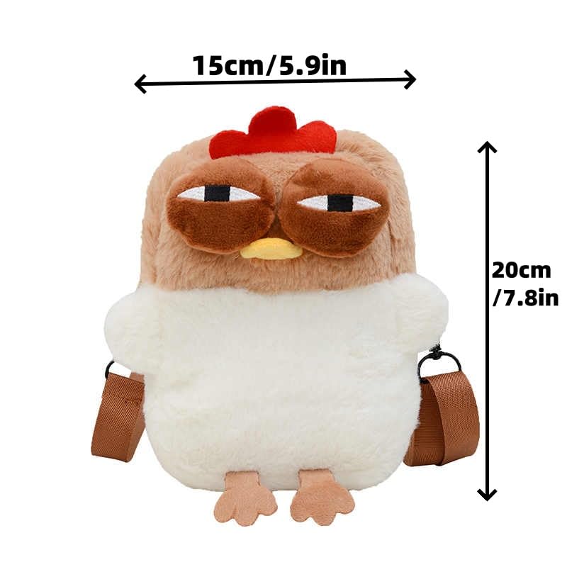 Cute Plush Chicken Purse Funny Chicken Shaped Wallet Purse for Girls Women Funny Shoulder Bag3