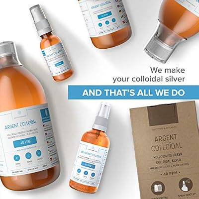 Colloidal Silver Liquid 3.4 fl oz Spray Bioactive Hydrosol Silver Water Natural Nano Sol Supplement Solution Ionic Minerals 40 PPM Organic Structured Colloidal Spray