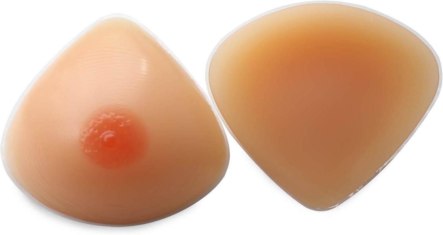 Triangle Silicone Breast Forms Self Adhesive Fake Boobs Bra Enhancer for Crossdresser Mastectomy Transgender