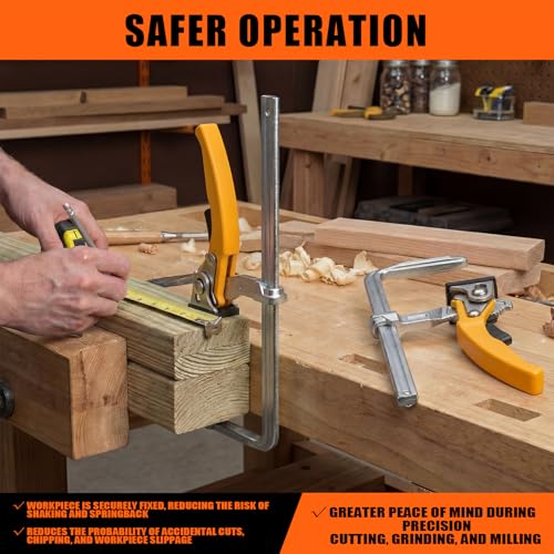 image for Hicarer 4 Pack Quick Release Ratcheting Table Clamp 7