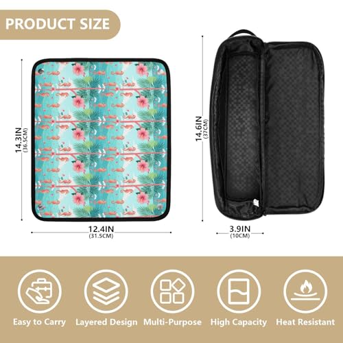 Bolsa de viaje para herramientas de cabello con tapete resistente al calor impermeable para planchas y rizadores, organizador para mujeres miniatura 4