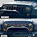 ToxicStorm Front Grill Mesh Grille Cover Matte Black with Amber LED Running Lights for 2007-2018 Jeep Wrangler JK JKU Accessories & Unlimited Rubicon Sahara Sport