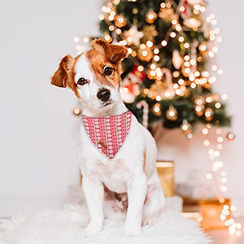 Image of Christmas Dog Bandana, Christmas Triangle Bid Scarf for Medium Large Dog, Cotton Dog Kerchief for Girl Boy Dogs, Red Dog Bandana, Adorable Comfortable Winter Bandana