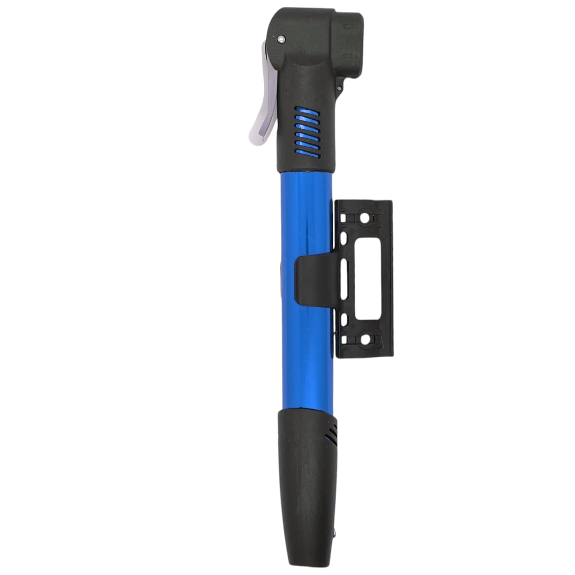 Mini Fahrradpumpe Mini-Luftpumpe Fahrrad-Pumpe klein mit Schnellverschluss und T-Griff/Klappgriff, für alle Ventile, inkl. Rahmenhalter, 11 bar/160 psi