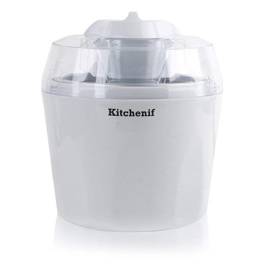 Kitchenif Ice Cream, Sorbet, Slush & Frozen Yoghurt Maker Capacity (1.5 Ltr), White