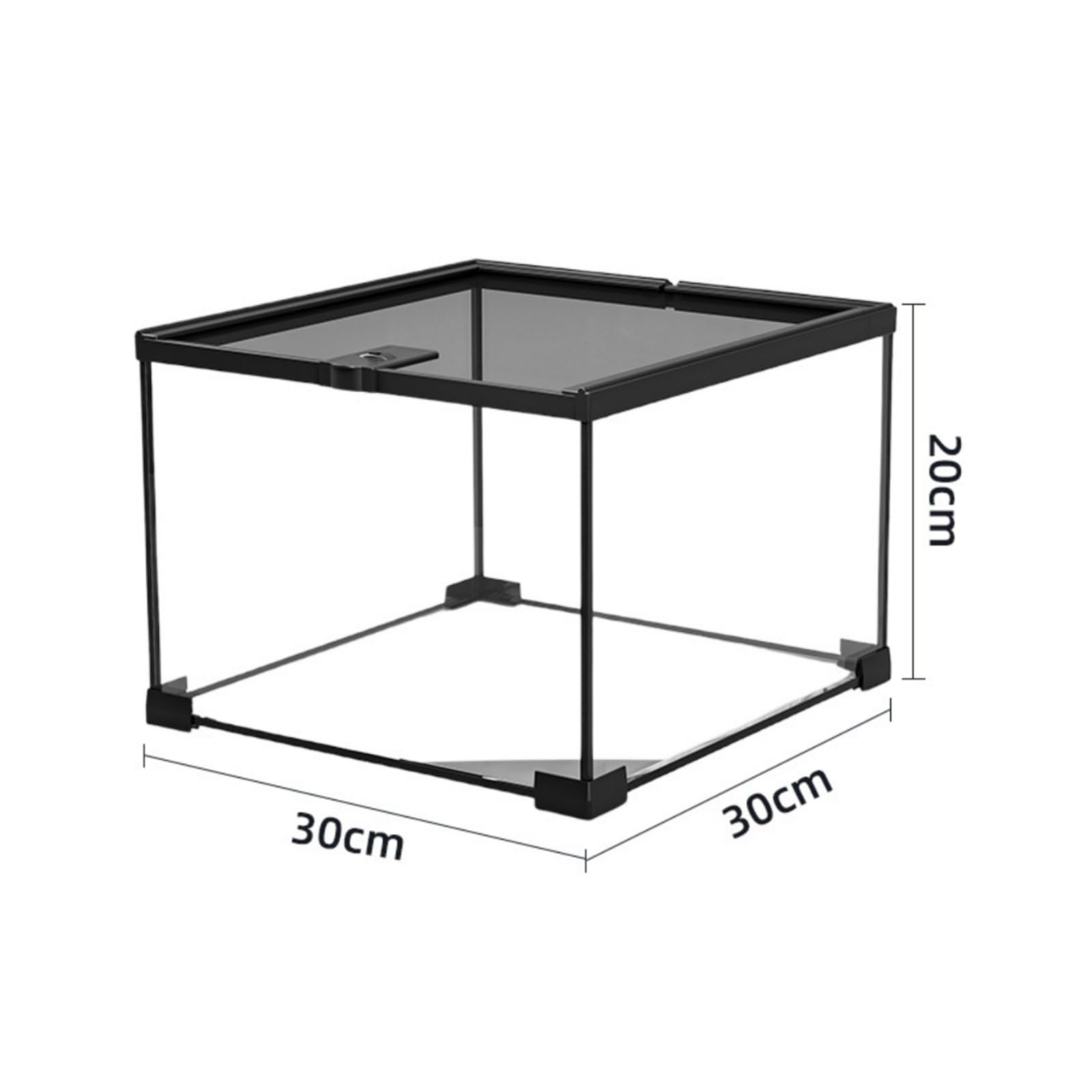 Qianly Tanque de Cría de Reptiles Alta Transparencia Contenedor de Reptiles con Ventilación, 30-30-20cm