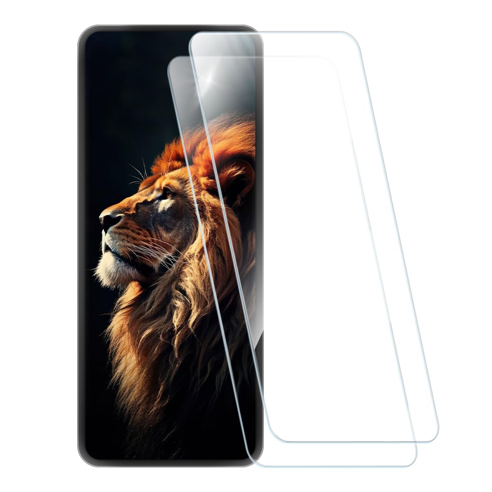 Printed Case + 2 Pack Screen Protectors Compatible with Xiaomi Qin 1S+, Shockproof Pattern Soft Cover and HD Clear Tempered Glass Film (Lion 1)
