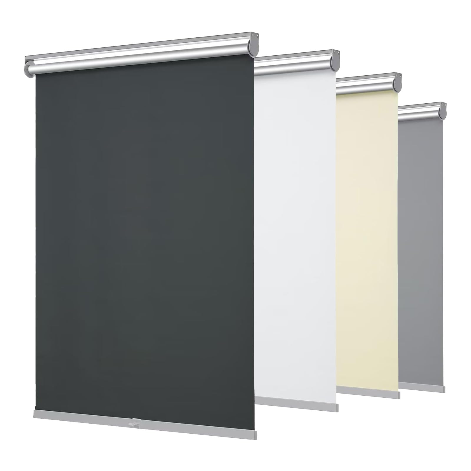 Changshade 100% Blackout Roller Shades for Windows，Room Darkening Thermal Insulated Pull Down Window Blinds, Cordless Free-Stop Shade，Easy Install UV