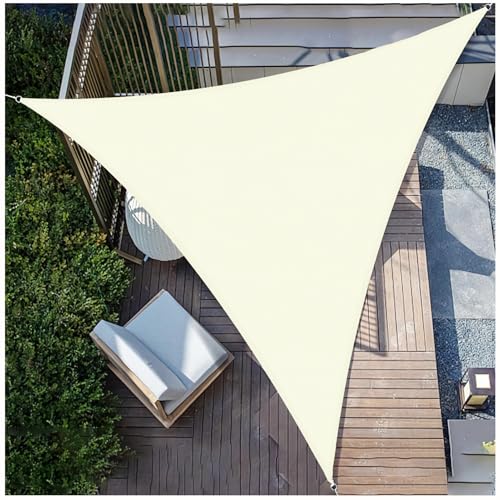 ZHJSHOU Toldo Vela Triangular Impermeable 1x1x1m con Anillas D – 95% Protección UV para Terraza, Jardín y Balcón,180g/m² Velas de Sombra Exterior Resistentes al Agua con Cuerdas