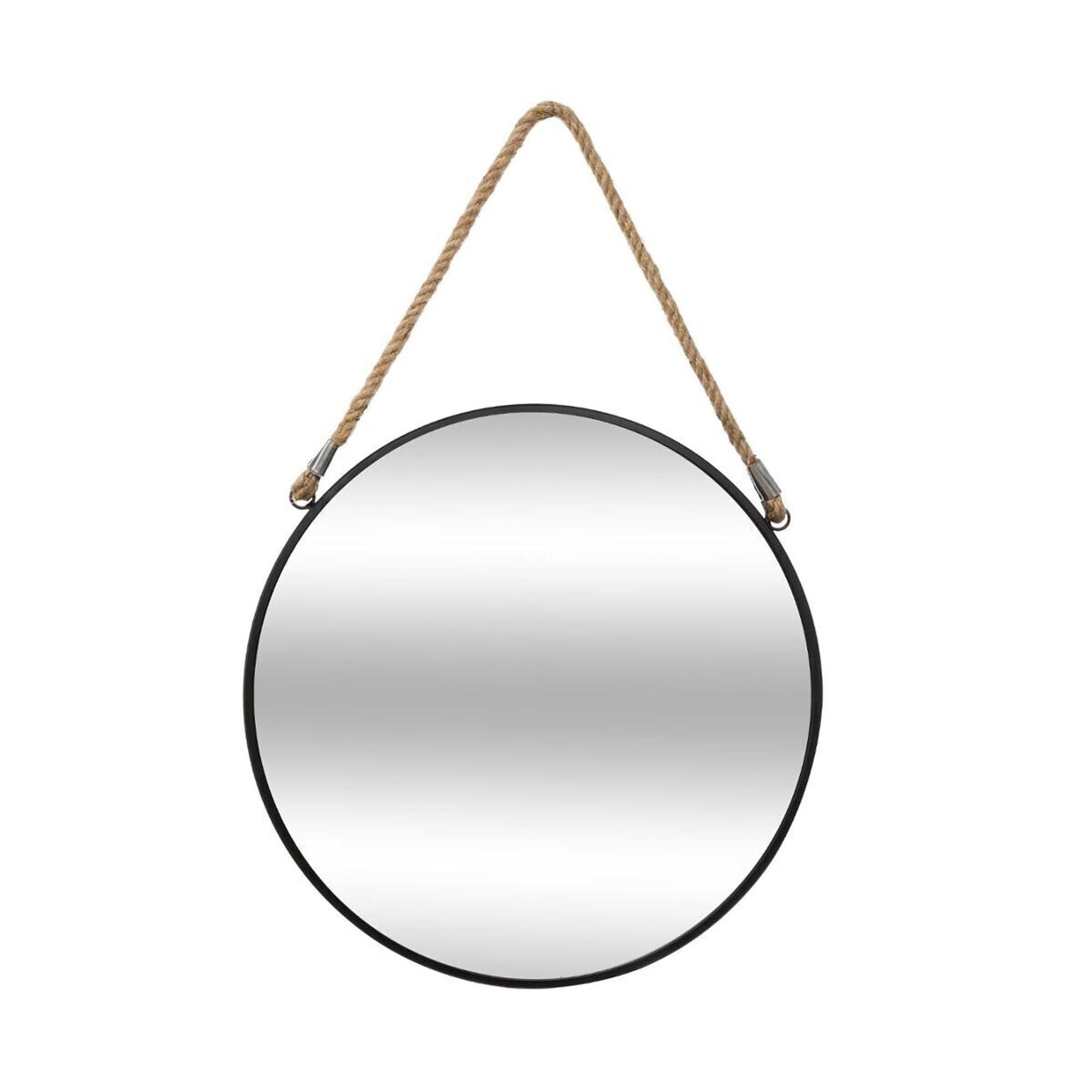 WELL HOME MOBILIARIO & DECORACIÓN Round mirror with rope, in metal|D. 38 cm