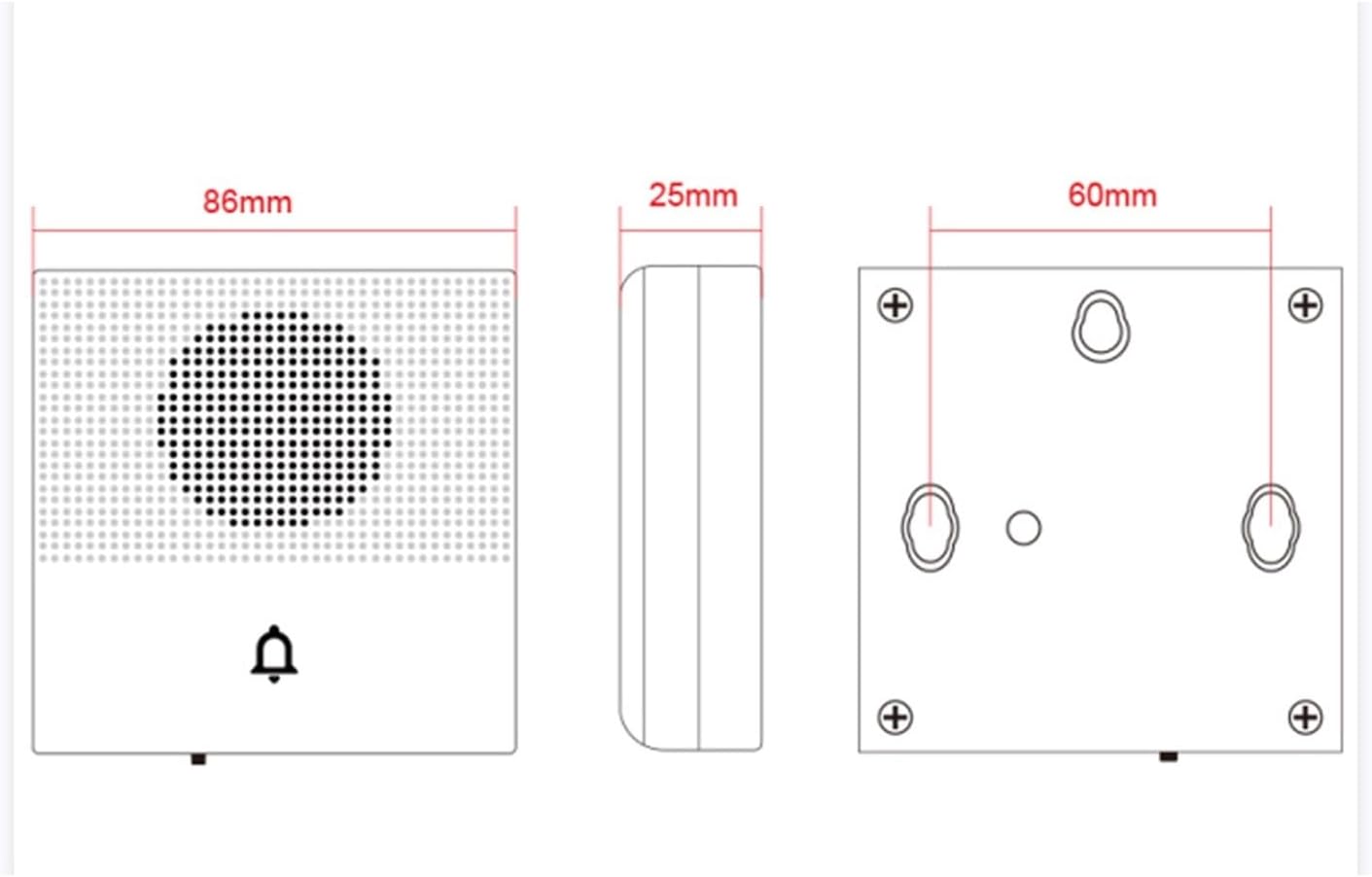 38 Sound Access Control DoorBell Wired Door Bell DC 12 ocal Wired Doorbell Welcome Door Bell for Access Control Kits (Db1)