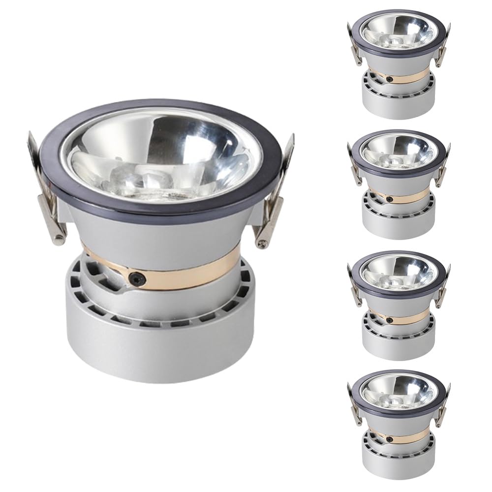 SANBDDLYY 10W Adjustable LED Recessed Downlight Baffle Trim - Efficient Spotlight for Home and Office 3 Color Temperatures Available(5-Pack,6000K)