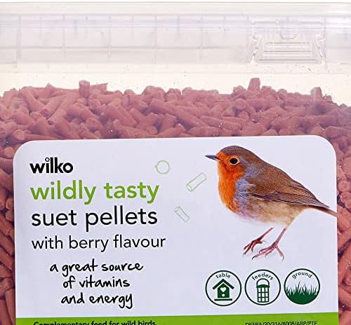 wilko Wild Bird Suet Pellets with Berry Flavour, Packed with vitamins for wild birds, Suitable for tables, feeders or ground feeding, 3Kg