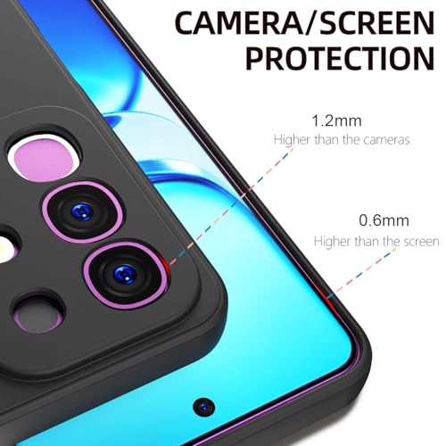 Image of Kapa Matte Protective Lens Flexible Back Cover for Iqoo Z10x 5G / Vivo T4x 5G | Slim Silicone with Soft Lining Shockproof Full Body Bumper Case (Black)