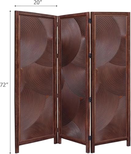 Image of Classic Wood & Craft Wooden Room Divider Partition for Living Room, Privacy Partition, Partition Wall, Divider for Makeup Studio /Office (5 Panels - Round Frame Design)