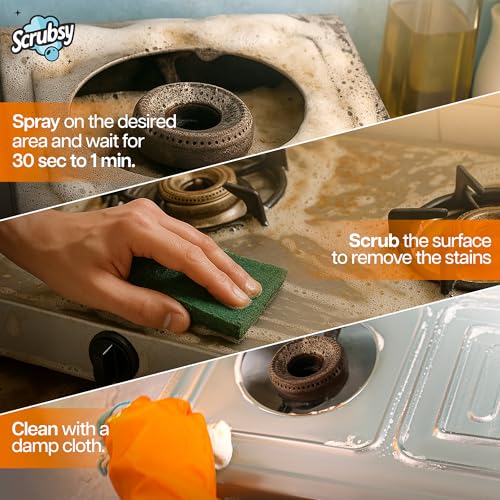 Image of Foam Kitchen Cleaning Spray - Kitchen Surface and Chimney Cleaner - Gas Stove Cleaner Liquid Spray - All Purpose Grease, Slab Tough Degreaser, Pack of 1