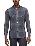 Calvin Klein Men's Roadmap Grid-Check Button-Front Shirt