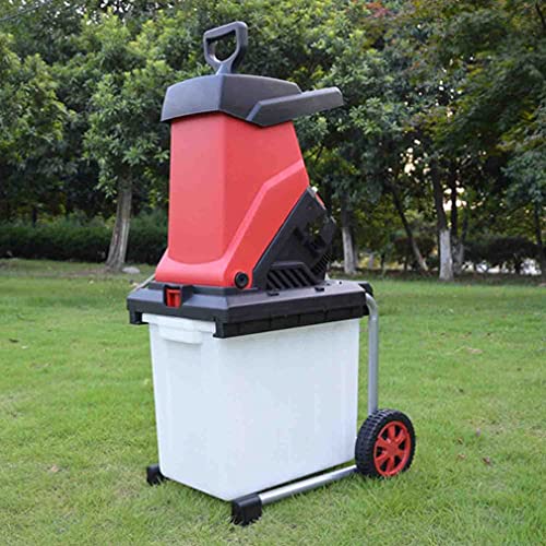 CASEGO Trituradora de jardín eléctrica, trituradora de jardín de 2500 W para Hojas y Ramas con Bolsa para desechos, Cuchillas de Acero Reversibles