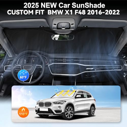 for X1 E84 Sunshade Windshield Sun Shade for BMW X1, xDrive23i, xDrive25e E84 F48 Accessorie 2016-2025 Insulated Front Window Shield Windshield Cover Protector Privacy UV Reflector Block Heat