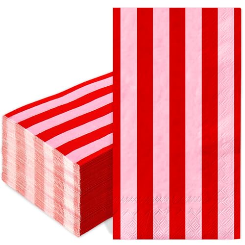 Whaline Stripe Guest Napkins Pink