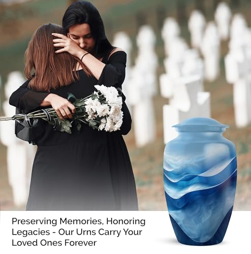 Image of Personalized Forest - Human Urns for Ashes Adult Male - Large Memorial Urn for Mom & Dad - Burial Urns for Adult Human Ashes - 10 Inch - Large with Velvet Bag - Decorative Cremation Urns