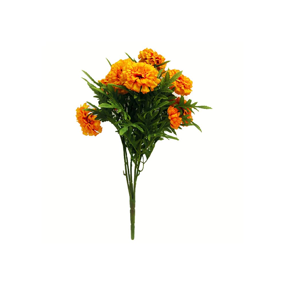 Floristrywarehouse Orange Artificial Silk Marigold Bush 46Cm/18 Inches Tall