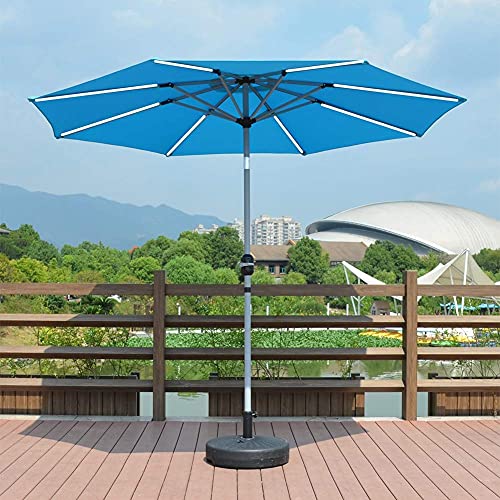 Parasol de plage bleu 2.7M avec LED | Protection solaire efficace - 2