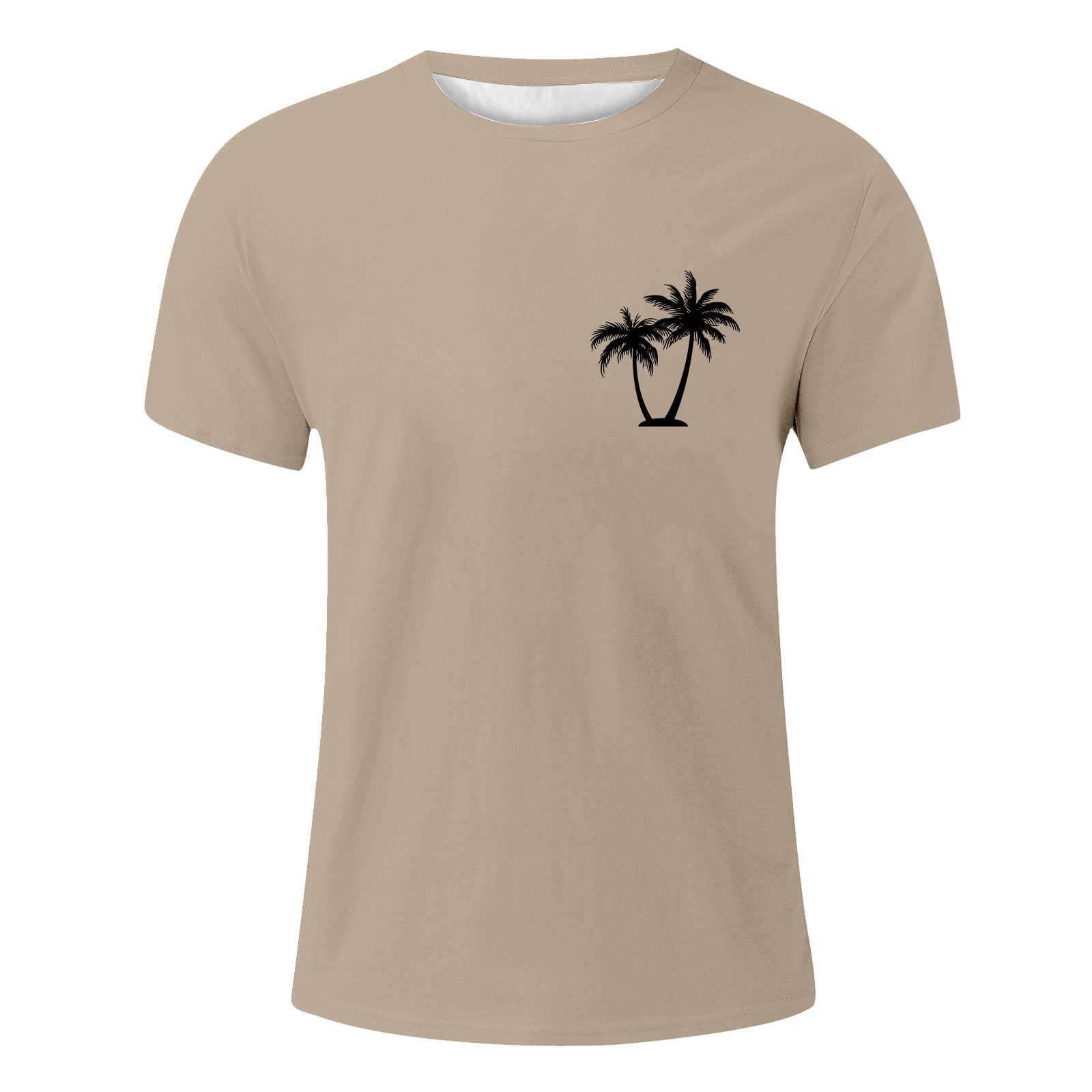 Herren T-Shirt Mit Kokosnuss-Print - V-Ausschnitt, Kurzarm & Schnelltrocknend