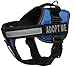 Dogline Unimax Multi-Purpose Vest Harness for Dogs with 2 Removable Adopt ME Patches and 2 Removable Side Utility Bags (Blue, X Large (36
