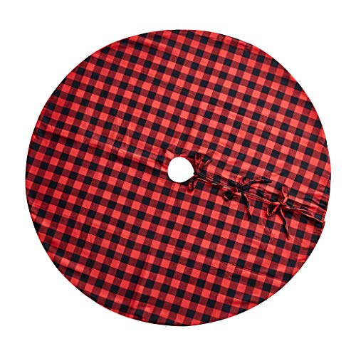 Eiley 48 Inches Christmas Tree Skirt Red And Black Plaid Buffalo Check Double Layers Skirts For Christmas Decorations Indoor Outdoor, Xmas Party Holiday Ornaments (36 Inches) #TOP1