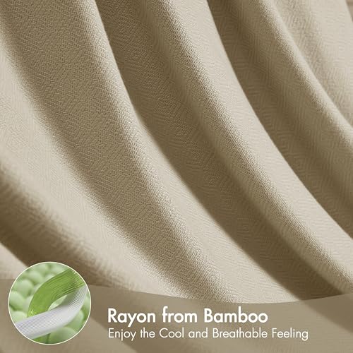Image of Madison Park King Size Summer Blanket, Khaki, 70% Rayon from Bamboo | 30% Cotton Blanket for Bed, Couch, Sofa, Soft Cozy Breathable for Hot Sleepers Menopause, Natural Cooling, Moisture Wicking
