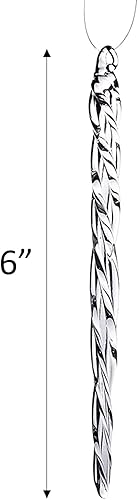 Miniatura 4 de Klikel Adornos de carámbanos de cristal, decoraciones de invierno para árbol de Navidad, total de 36 adornos colgantes de 6 pulgadas