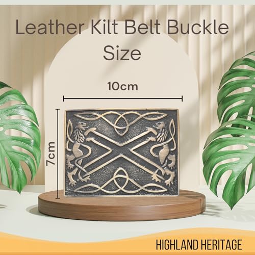 Kilt Belt and Buckle Set, Scottish Lion Rampant Saltire Buckle Pewter Crafted — Highland Kilt Accessory for Men3