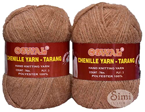 Image of Oswale 3 Ply Knitting Yarn Wool, Brown 600 gm Best Used with Knitting Needles, Crochet Needles Wool Yarn for Knitting. by Oswale