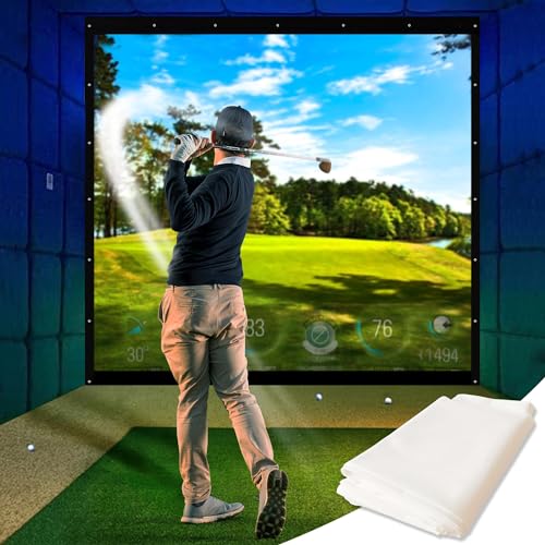 Impact sports Golf Impact Screen Golf Simulator Impact Screen Projection Screen - Use with Simulators - Durable Grommets on 3 Sides - Reinforced Black Border - [9' 10