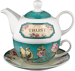 Ceramic Teapot Set | Trust In the Lord - Proverbs 3:5 | Birds