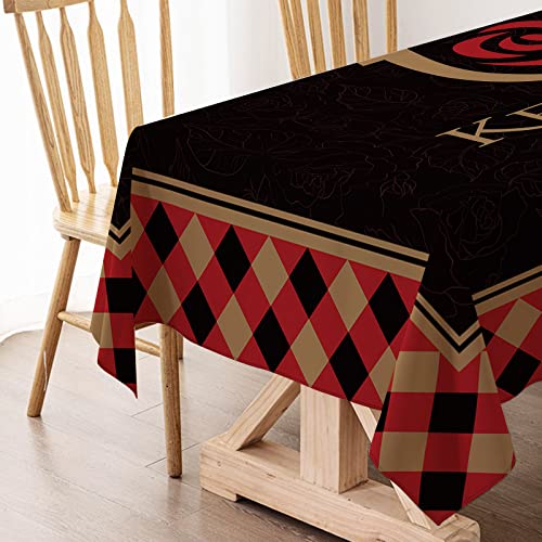 Hafangry Kentucky Derby Tablecloth Run For The Roses Horse Racing Party Decoration Buffalo Plaid Check Kitchen Dining Room Table Cover-60×84Inch #TOP4