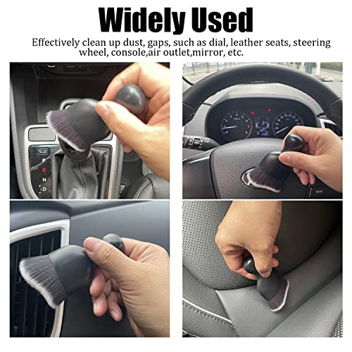 Jddry Car Detailing Brush Tool,Portable Automotive Interior Dust Brush,Car Cleaning Brushes Duster,Soft Bristles Detailing Brush,Universal Brushes For Car/Home/Office//Computer(Black+White,1Pc) #TOP3