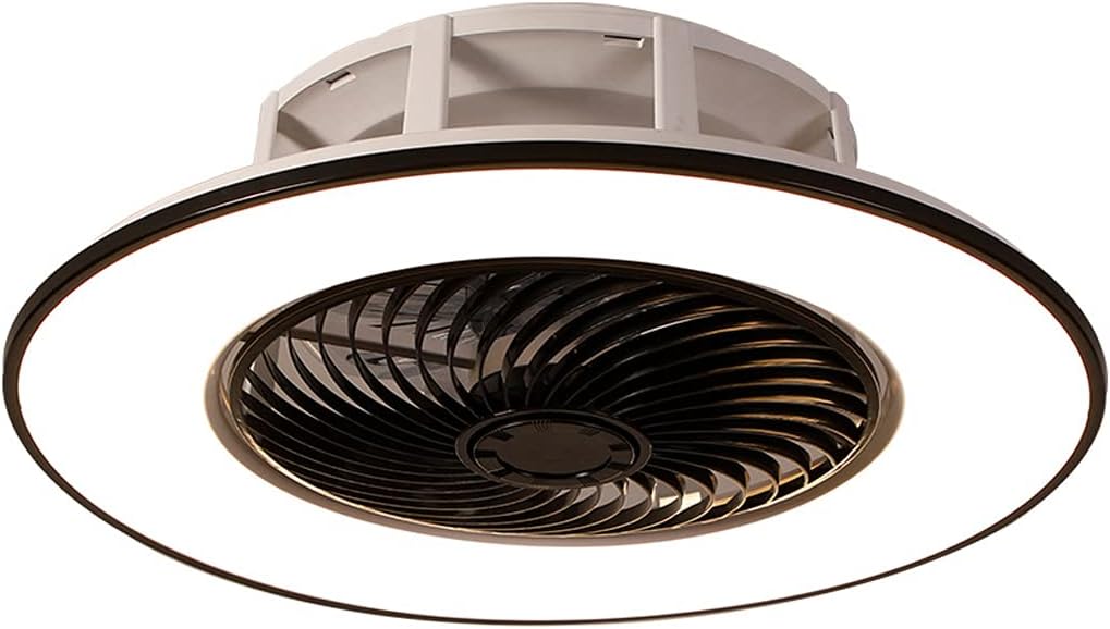 LGOO1 48W Ventilador invisible creativo Candelabro LED, Control remoto Regulable Ventilador de techo silencioso Lámpara Moderno minimalista LED Control remoto Iluminación del ventilador Dormitorio Coc