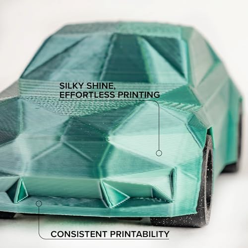 Image of Polymaker Panchroma Dual Silk PLA 3D Printing Filament, 1.75mm 1kg, Silk Jadeite (Green-Chrome), New and Improved Formula, Better Strength, Printing Speed & Clog-Free, Works in Most FDM 3D Printers