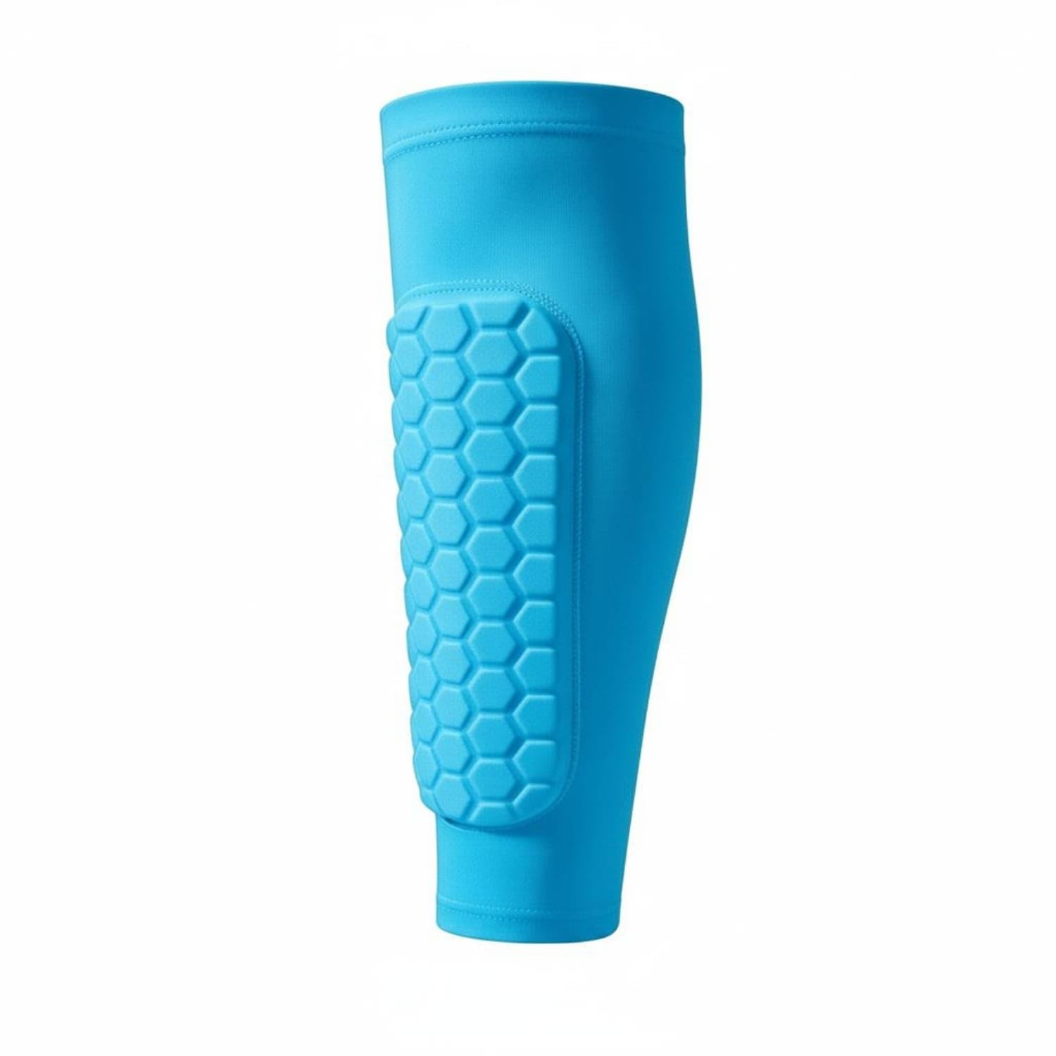 Hexagonal Pattern Shin Guard Sleeve Slip-on Honeycomb Shin Guard Stretch Material Sports Protection Close-Fitting for Football, Basketball, Blue, XL-image-16