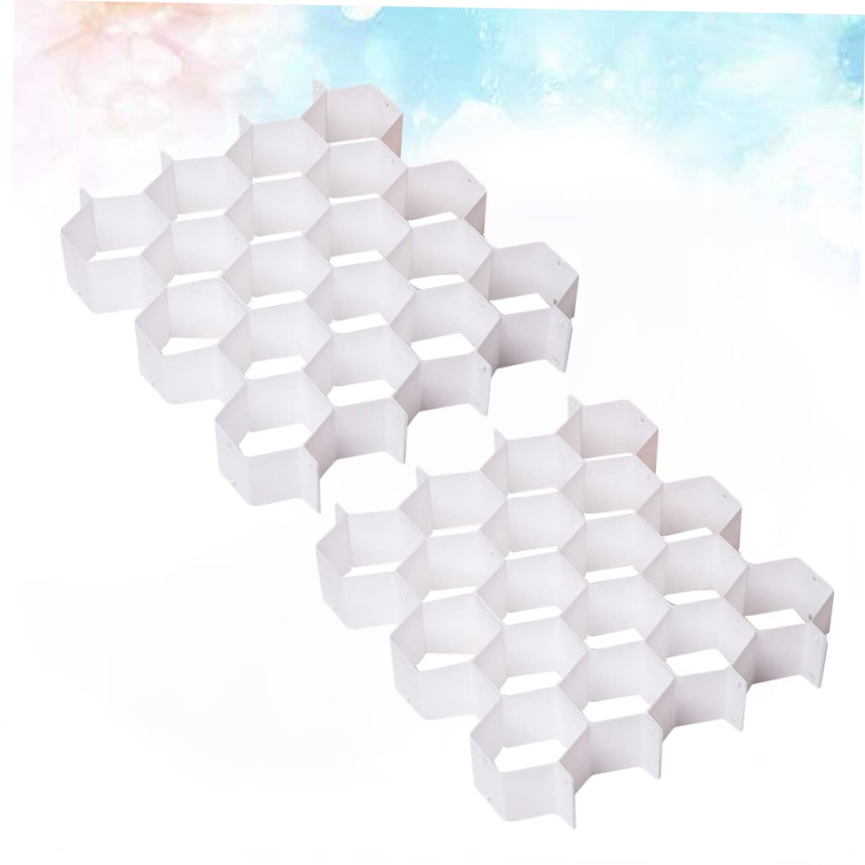 NUOBESTY Divisori Per Cassetti a Griglia in Plastica, Organizzatori Salvaspazio Per Biancheria, Calzini e Reggiseni, Set Da 4 Pezzi Design a Nido D’ape Per Armadio e Cassettiera