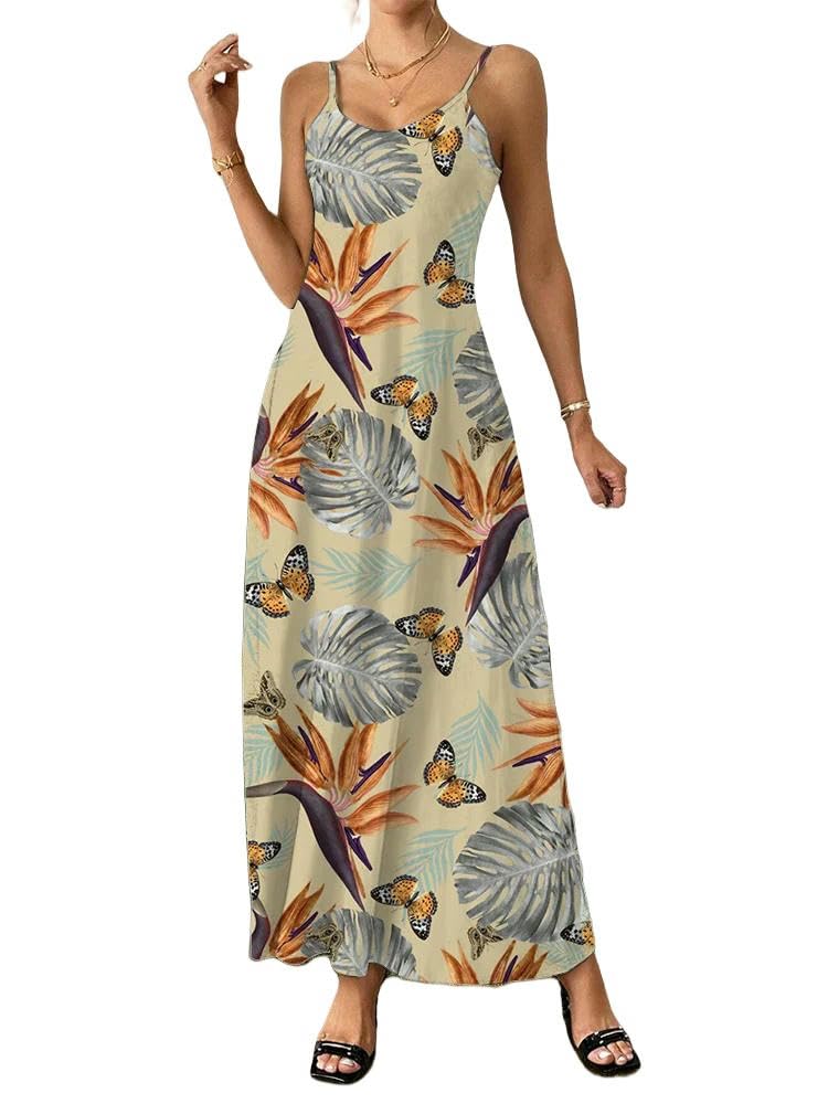 Vestido bohemio hawaiano para vacaciones en la playa, casual, cuello halter, cuello en V, para exteriores, casual, cómodo, hasta la rodilla